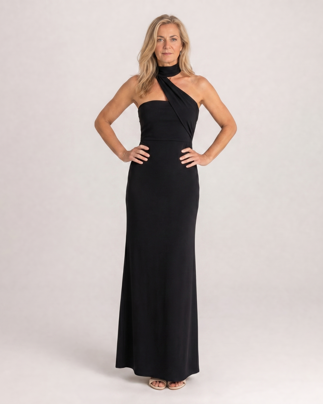 Fijem | Robe Maxi Halter Épaules Dénudées en Aquarelle Florale