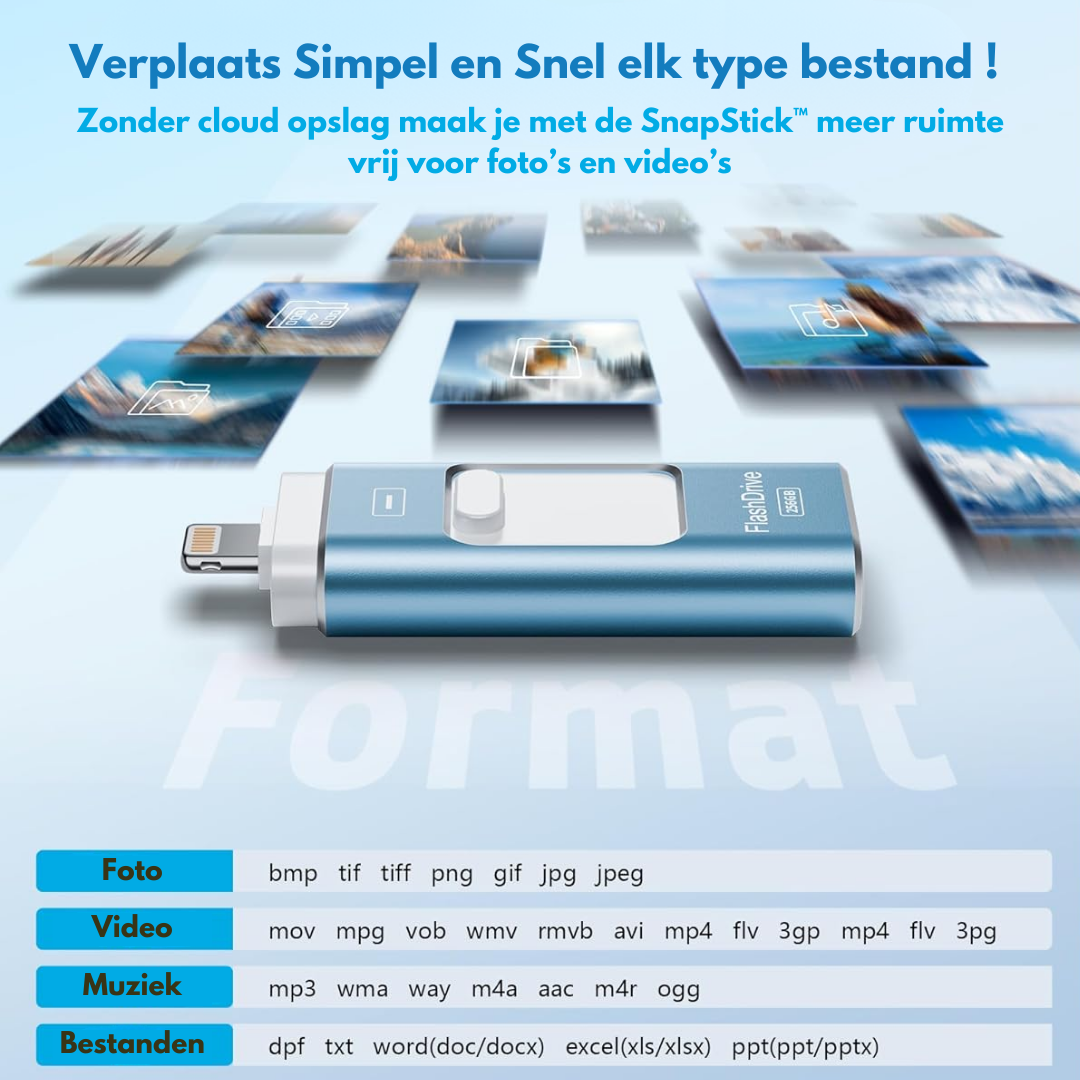 SnapVault 4-en-1 clé de sauvegarde | Depuis le téléphone directement sur votre USB