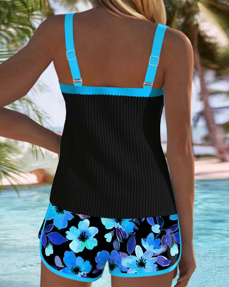 TANKINI TEXTURÉ À SHORT POUR FEMME