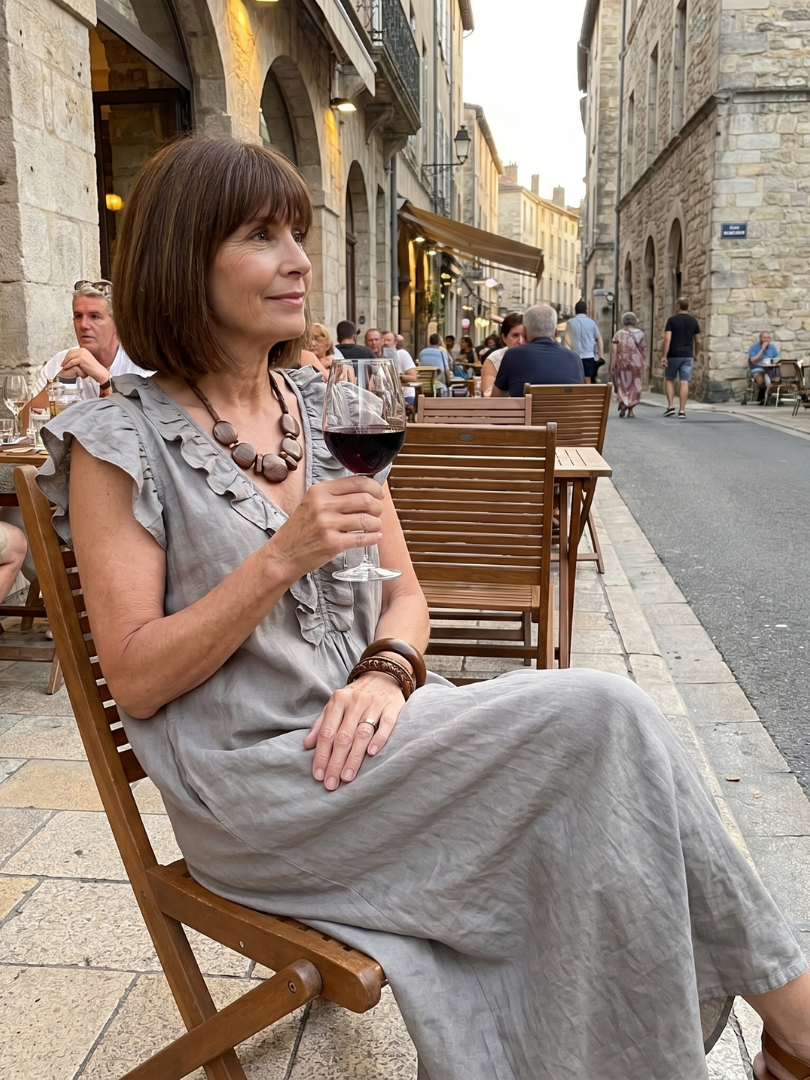 Fougère | Robe Midi Sans Manches avec Volants