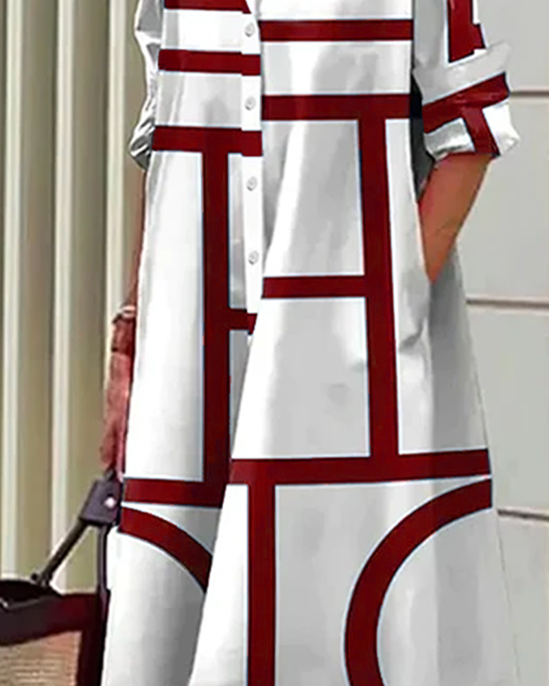 Echoarchiv | Robe avec poches et imprimé géométrique
