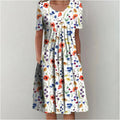 Marine - Robe Fleurie Décontractée Femme