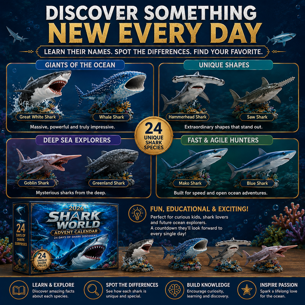 50% de Réduction Seulement Aujourd'hui - 2026 Calendrier de l'Avent Monde des Requins