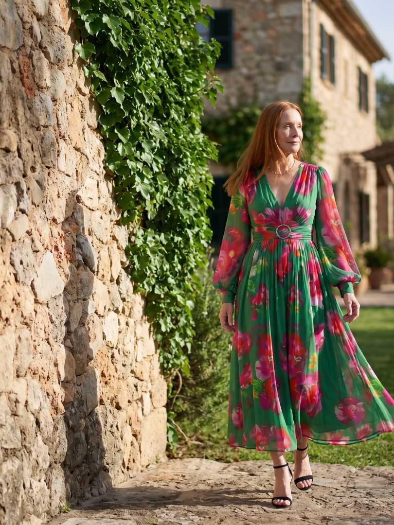 Valen | Robe Midi Florale Douce