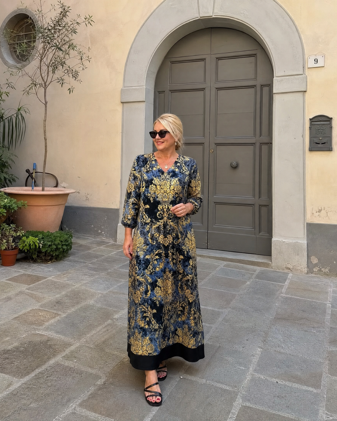 Sorrelia | Robe midi décontractée à imprimé floral orné