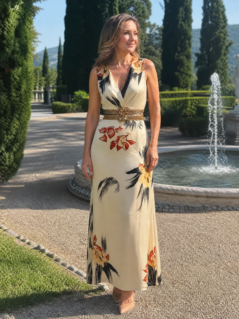 Loimen | Robe Midi Sans Manches à Imprimé Floral