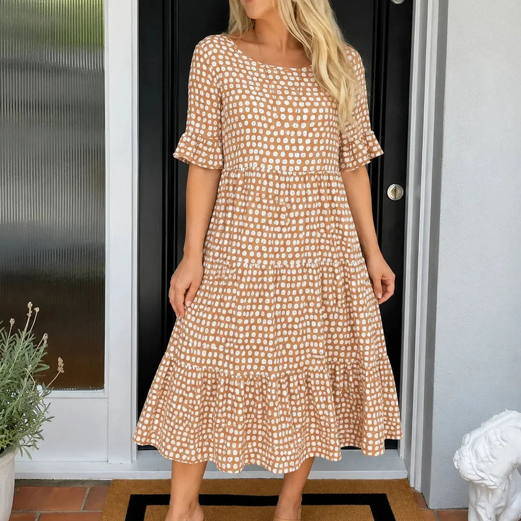 Soleluna – Robe midi à pois à volants
