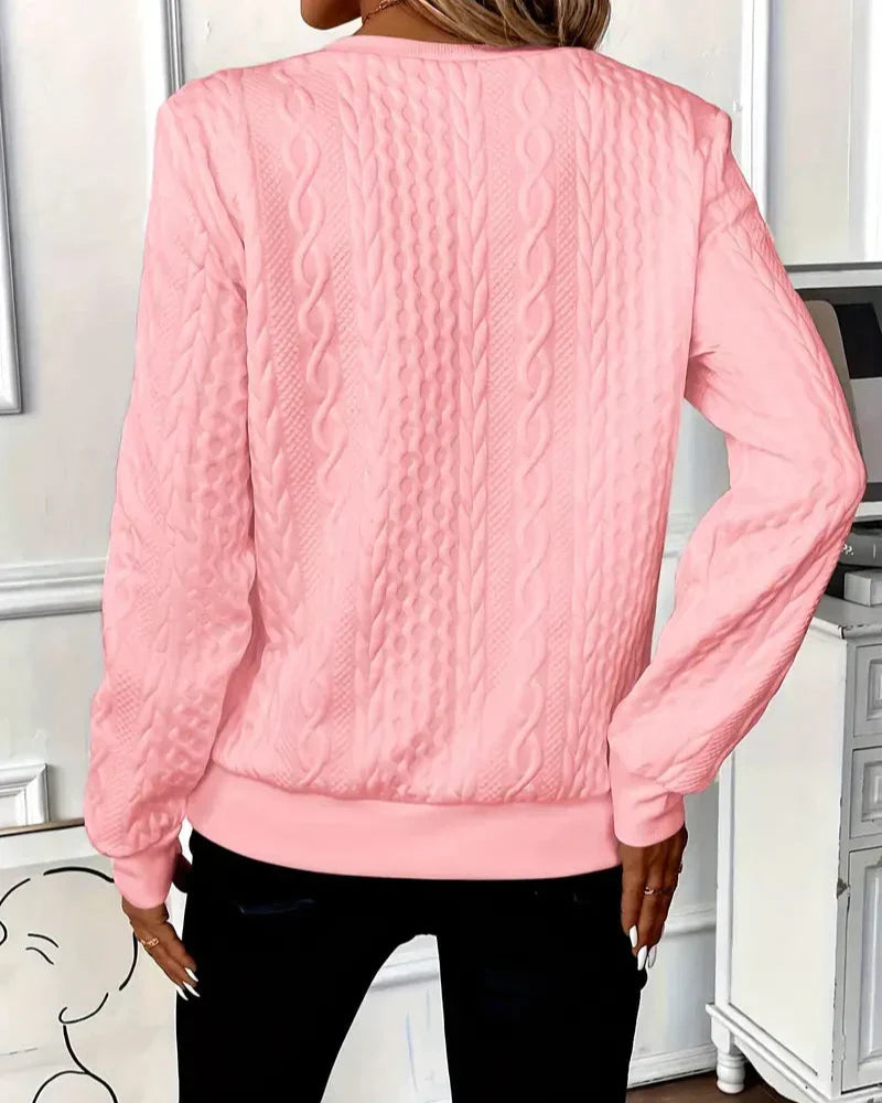 Sandrine - Pull Élégant Texturé Col Zippé
