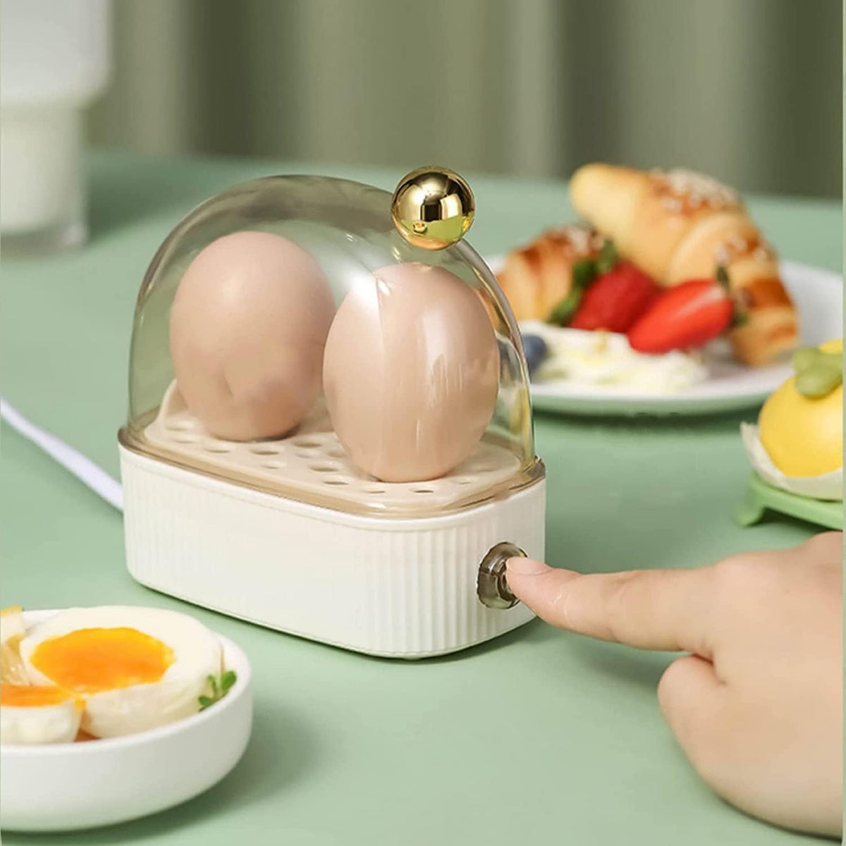 KookNest Mini Cuiseur à Oeufs – Cuiseur à Oeufs Électrique Automatique pour 2 Oeufs