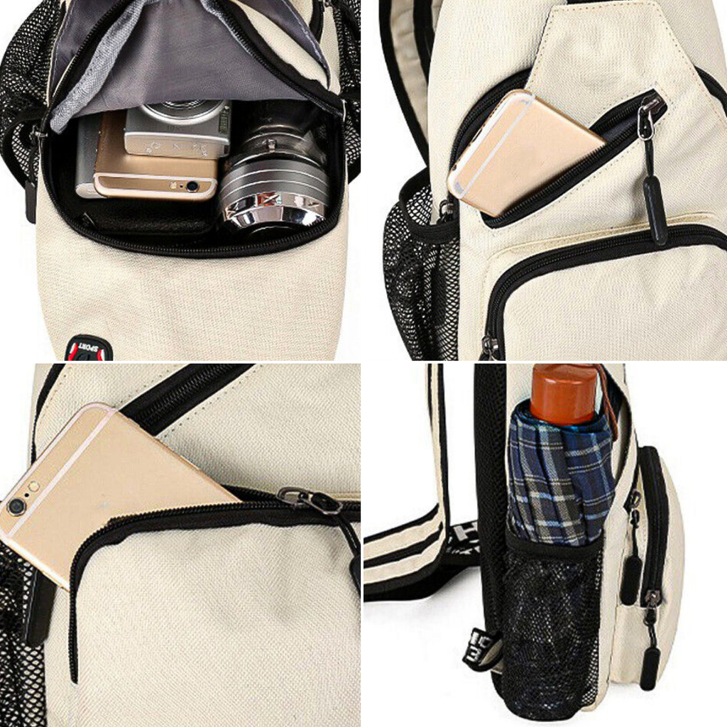 Sac à bandoulière pour femmes - Sac en toile pour extérieur avec plusieurs options de port