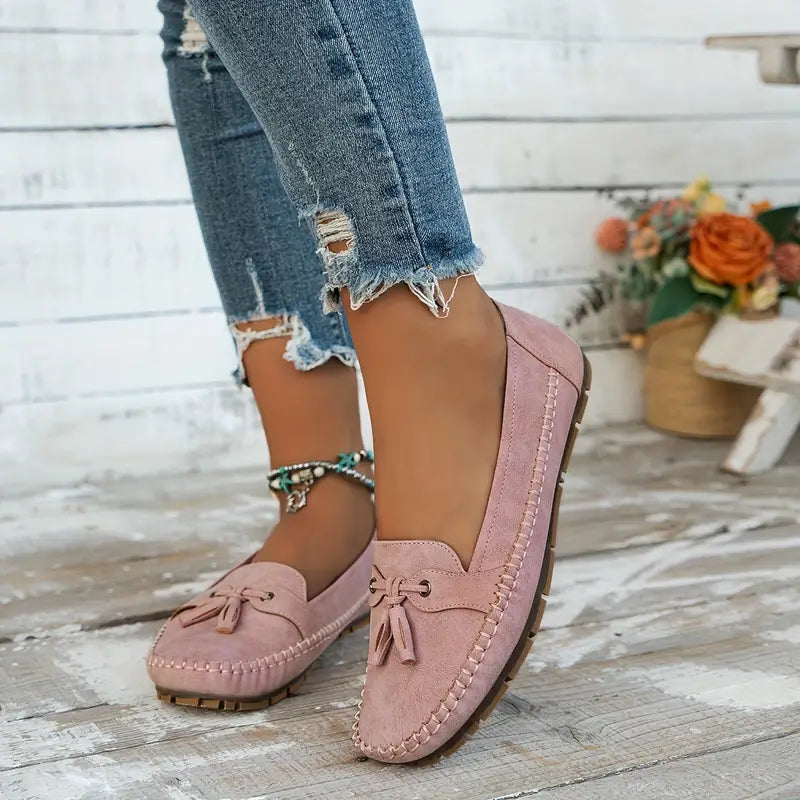 Echoarchiv | Mocassins en daim classiques avec détail à franges pour femmes