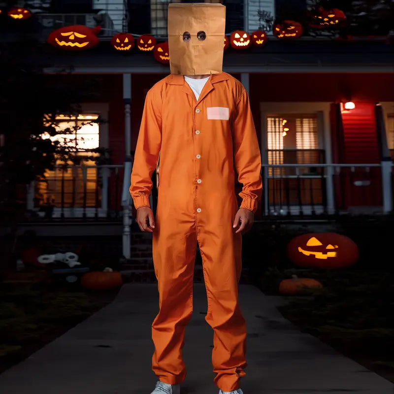 Jailbreak - Costume de Prisionnier Adulte - Tenue de Cosplay en Polyester pour Fêtes et Carnaval