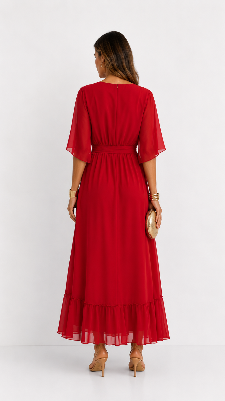 MOREAU LYON | ROBE EN CHIFFON À ENVELOPPER POUR FEMMES