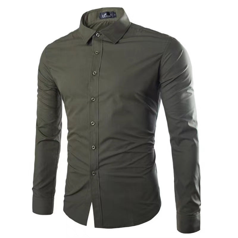 Chemise Anti-Ride pour Hommes – Chemise Slim Fit Respirante pour le Bureau et les Loisirs