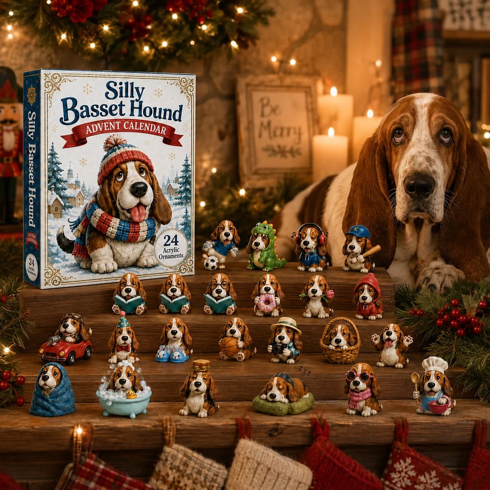 Calendrier de l'Avent Basset Hound Fou 2026 – 24 Jours de Surprises