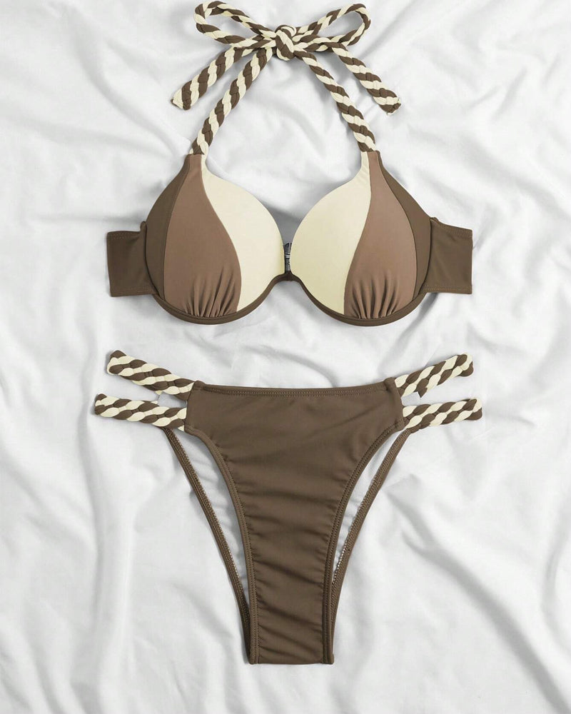 Levi | Bikini à bretelles colorblock