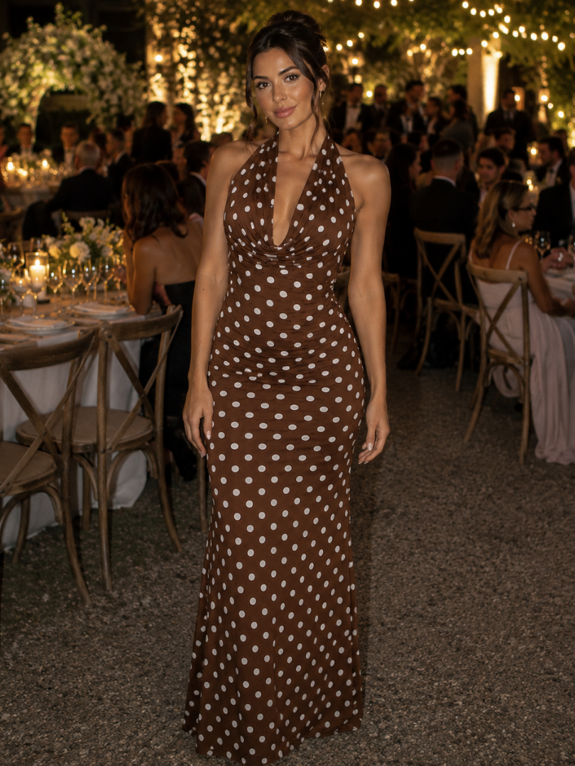 Neverine | Robe midi ajustée à encolure halter