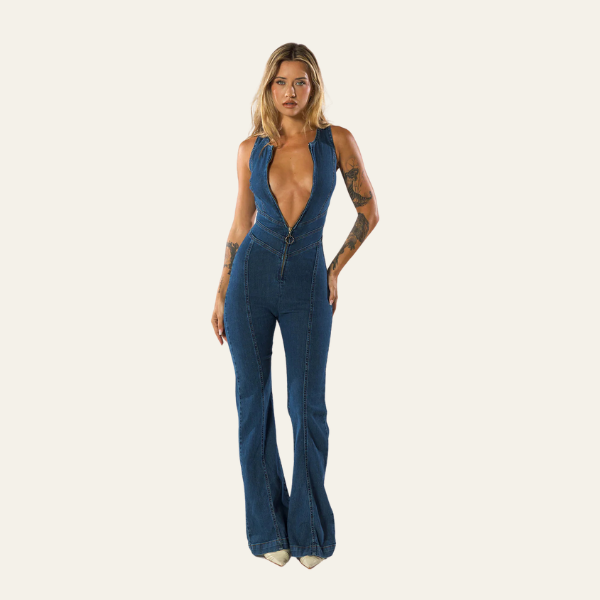 Kristy | Combinaison en denim ajustée