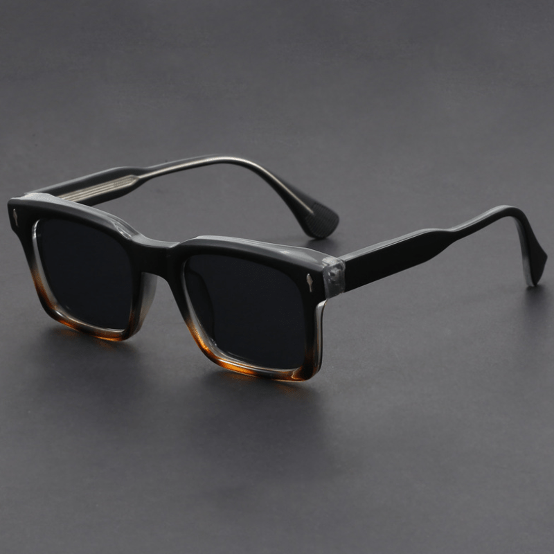 Lunettes de Soleil Carrées pour Homme avec Monture en Acétate et Verres de Protection UV400