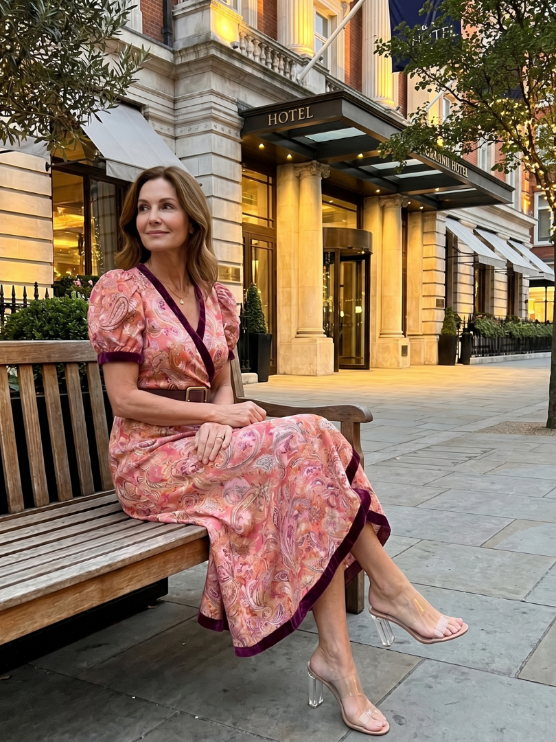 Maia | Robe Midi à Manches Bouffantes Style Wrap