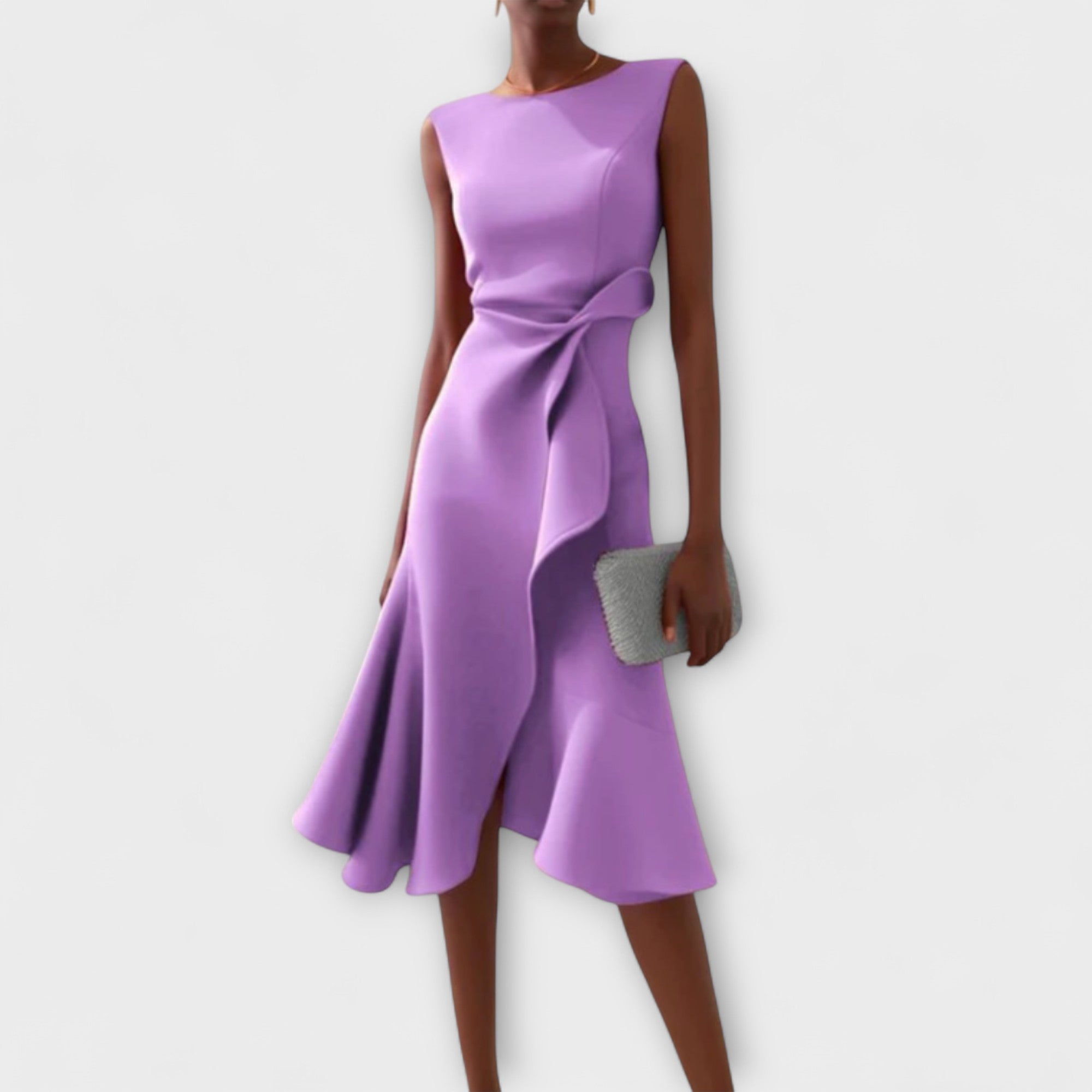 Juliette™ – Robe Midi Drapée Asymétrique Élégante