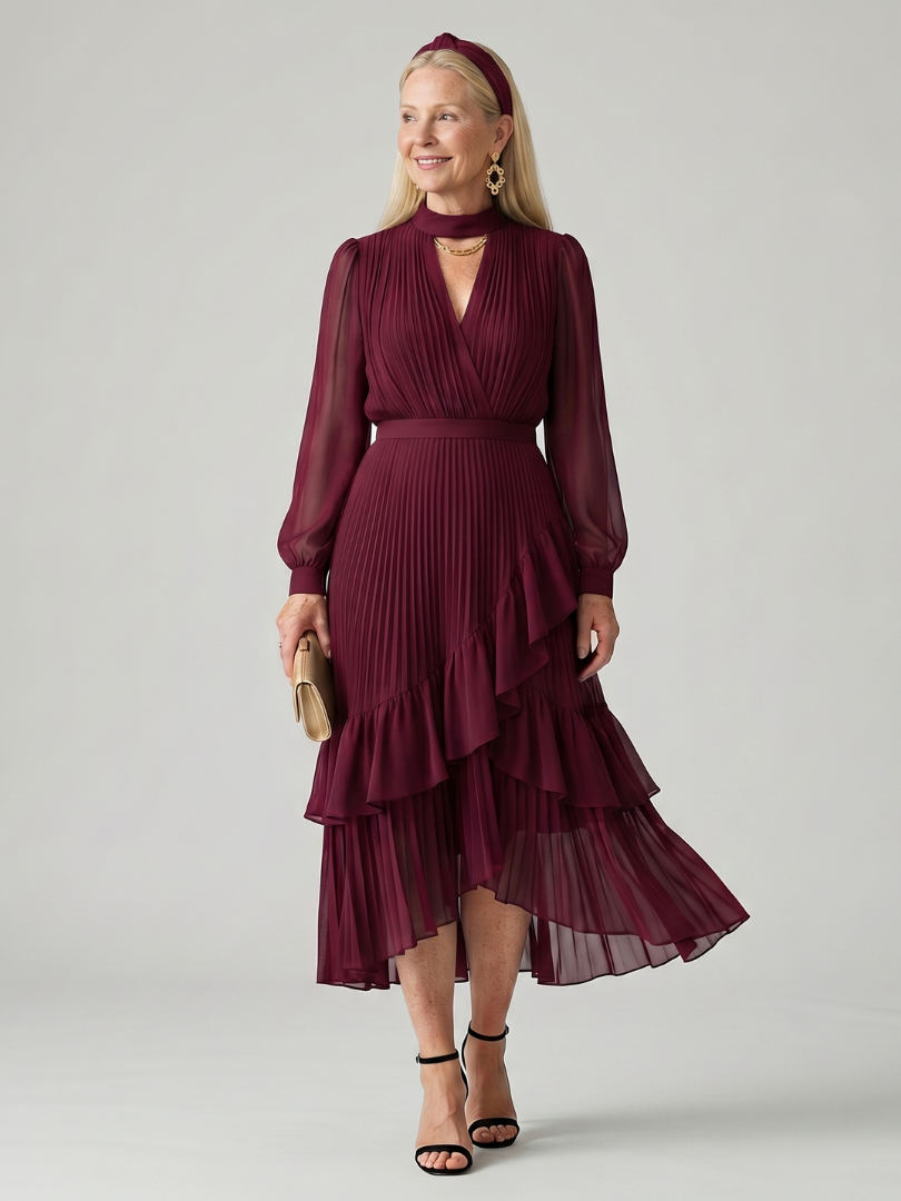 Aris | Robe Midi à Drapé Fluide