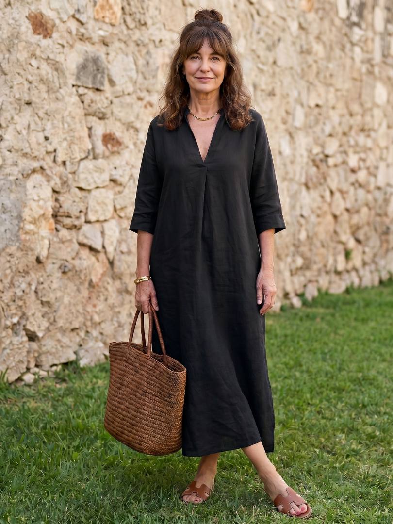 Estelle | Robe Midi Silhouette Droite Détendue