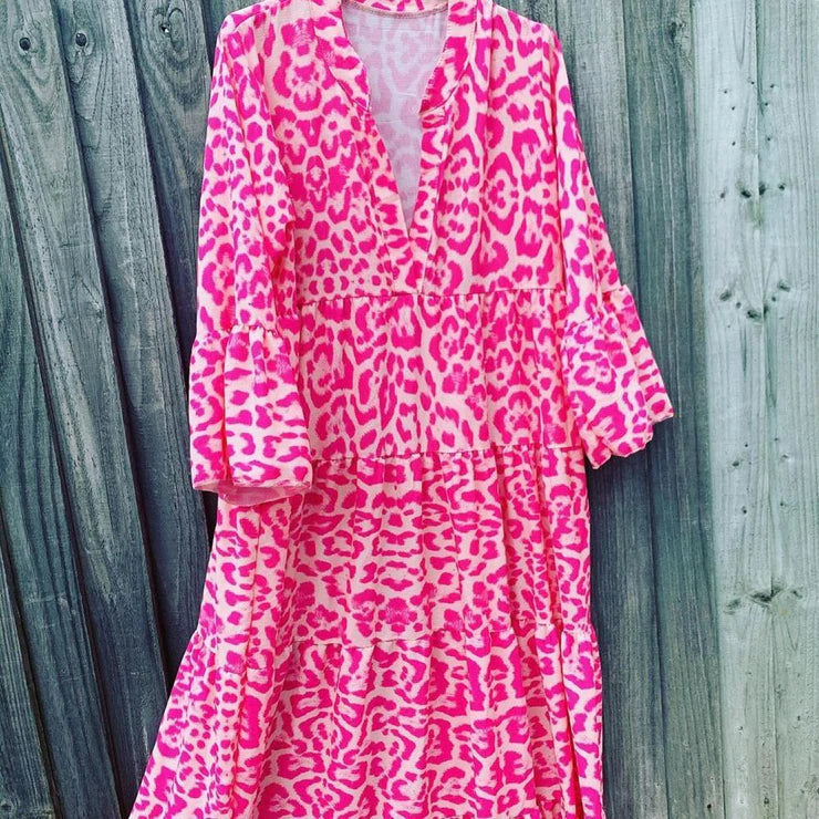 Echoarchiv | Robe d'été élégante avec motif léopard