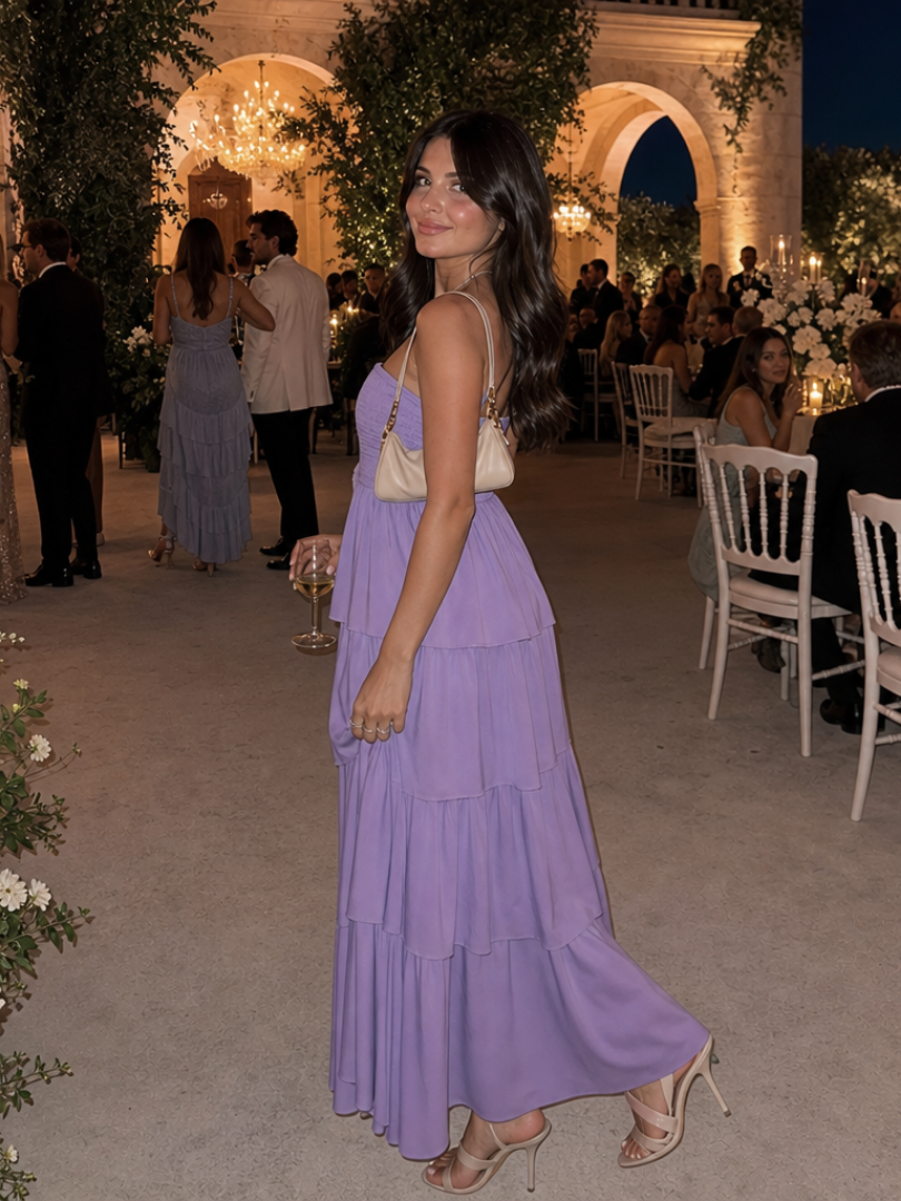 Gemma | Robe Midi à Corsage Froncé Sans Bretelles