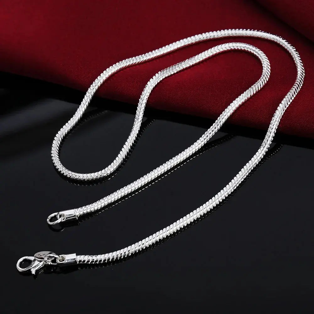 Echoarchiv | 925 3Mm Argent Sterling Chaîne Serpent
