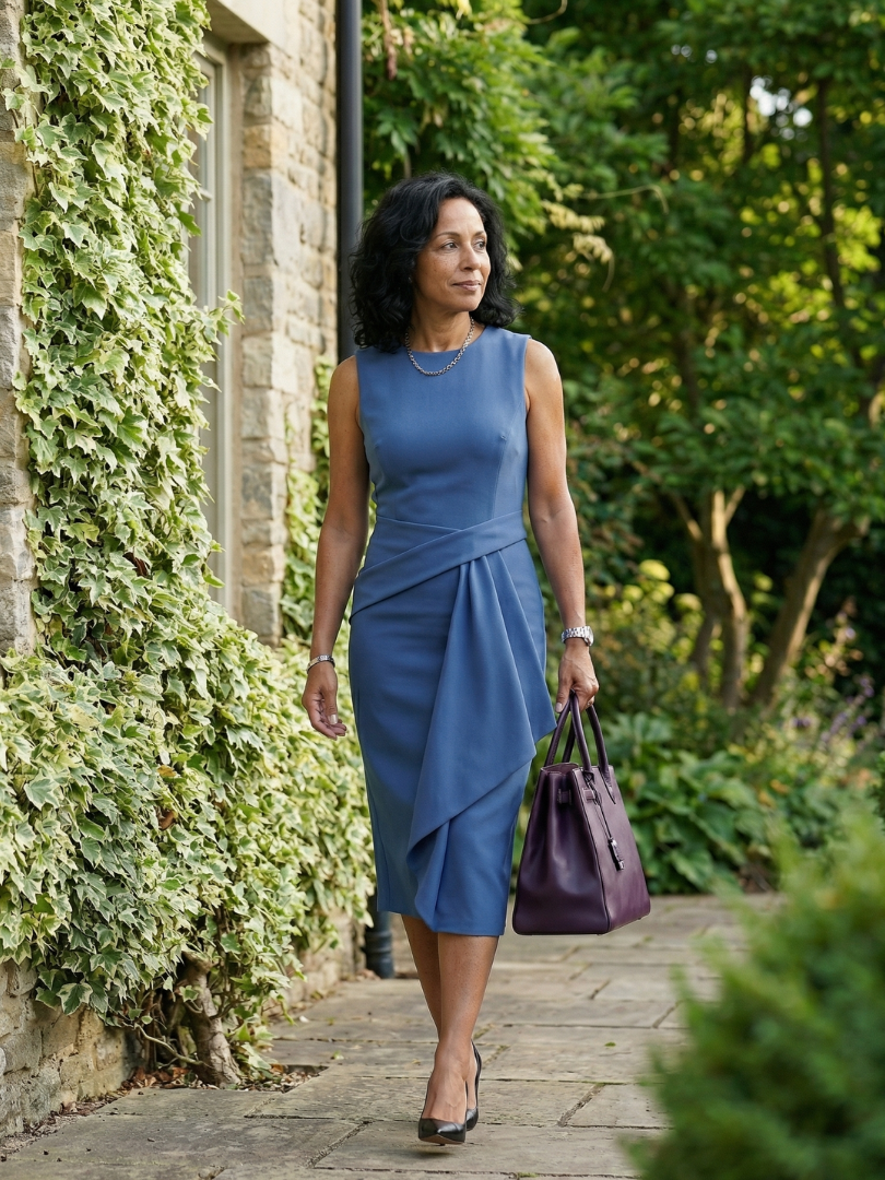 Oriel | Robe Midi Drapée Asymétrique