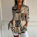 Leilani™ | Blouse Vintage Intemporelle avec Imprimé Abstrait Moderne
