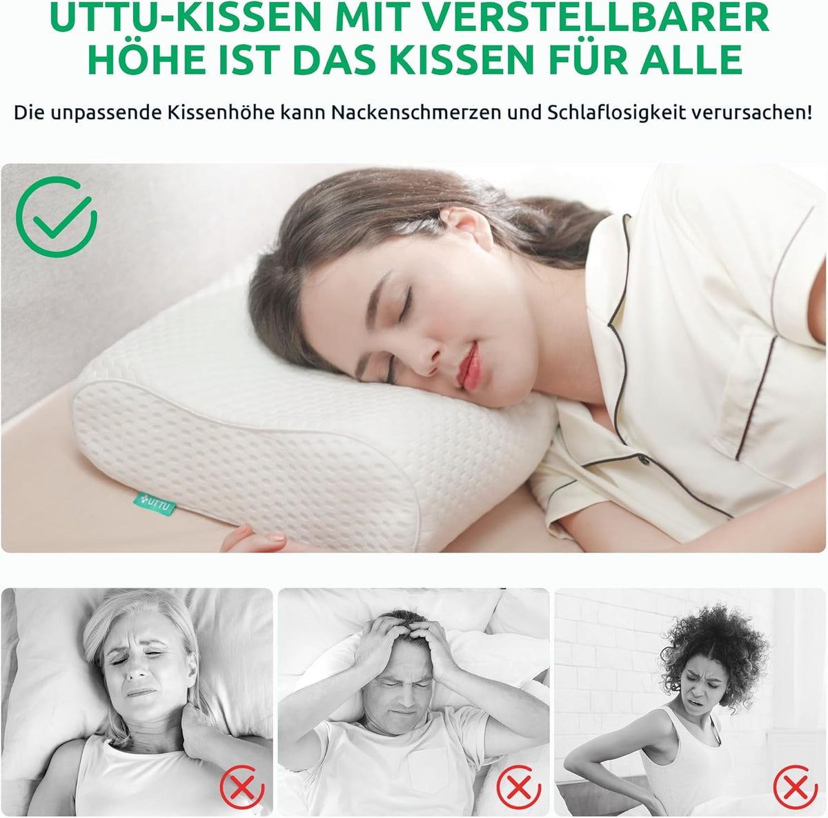 Coussin de Cou Orthopédique Ergonomique pour un Sommeil Confortable