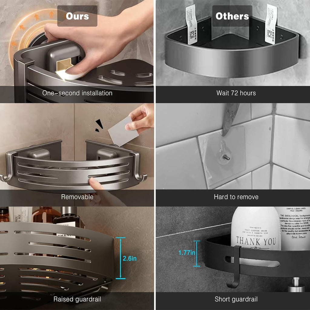 CaddyCraft Organisateur de Douche Triangulaire | Maximisez l'espace avec un caddy élégant et polyvalent