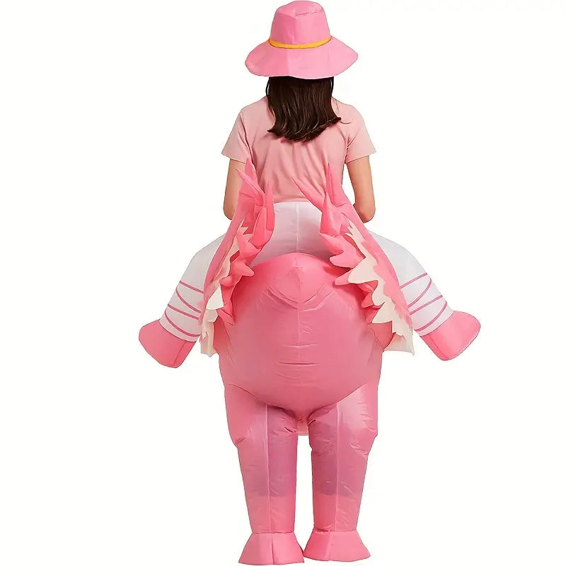FlamingoRider - Costume Gonflable Flamant Rose Amusant pour Carnaval & Événements Festifs