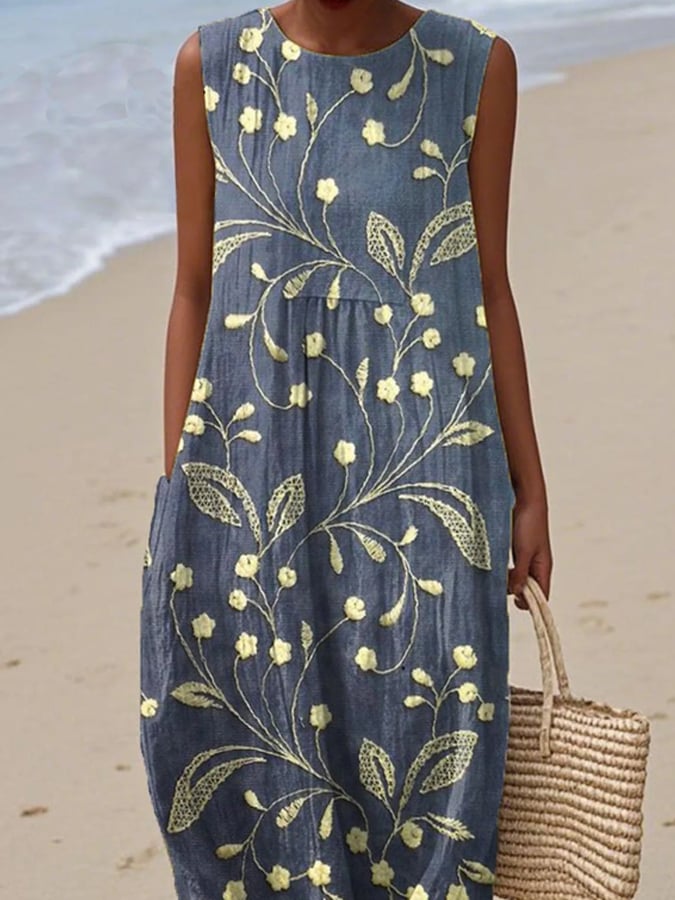 Blanca™ – Robe florale sans manches et respirante