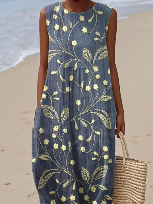 Blanca™ – Robe fleurie sans manches et respirante
