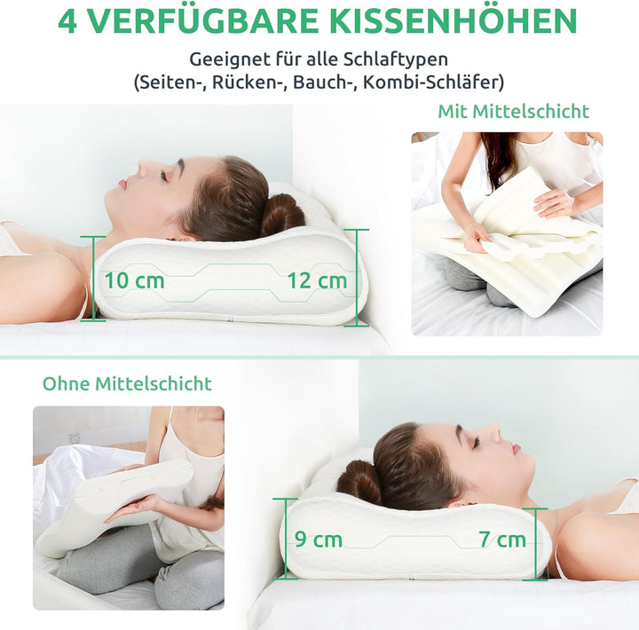 Coussin de Cou Orthopédique Ergonomique pour un Sommeil Confortable
