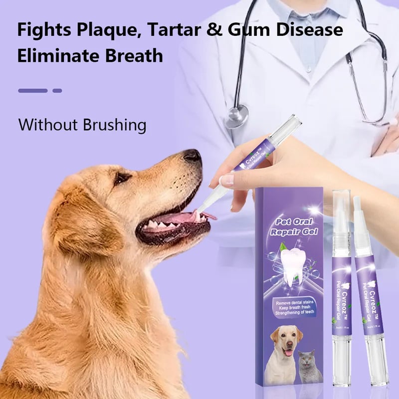 FreshPaws Gel dentifrice pour animaux | Détartrant et éliminateur de taches pour un sourire plus sain