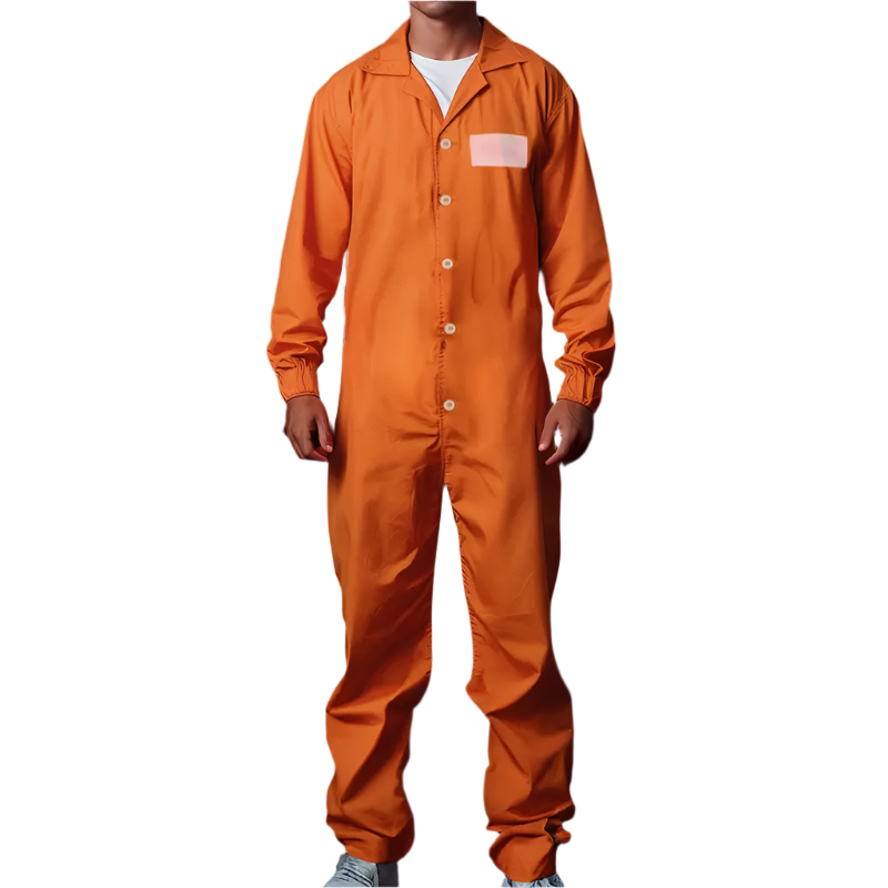 Jailbreak - Costume de Prisionnier Adulte - Tenue de Cosplay en Polyester pour Fêtes et Carnaval