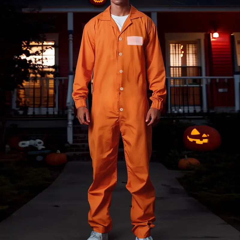 Jailbreak - Costume de Prisionnier Adulte - Tenue de Cosplay en Polyester pour Fêtes et Carnaval
