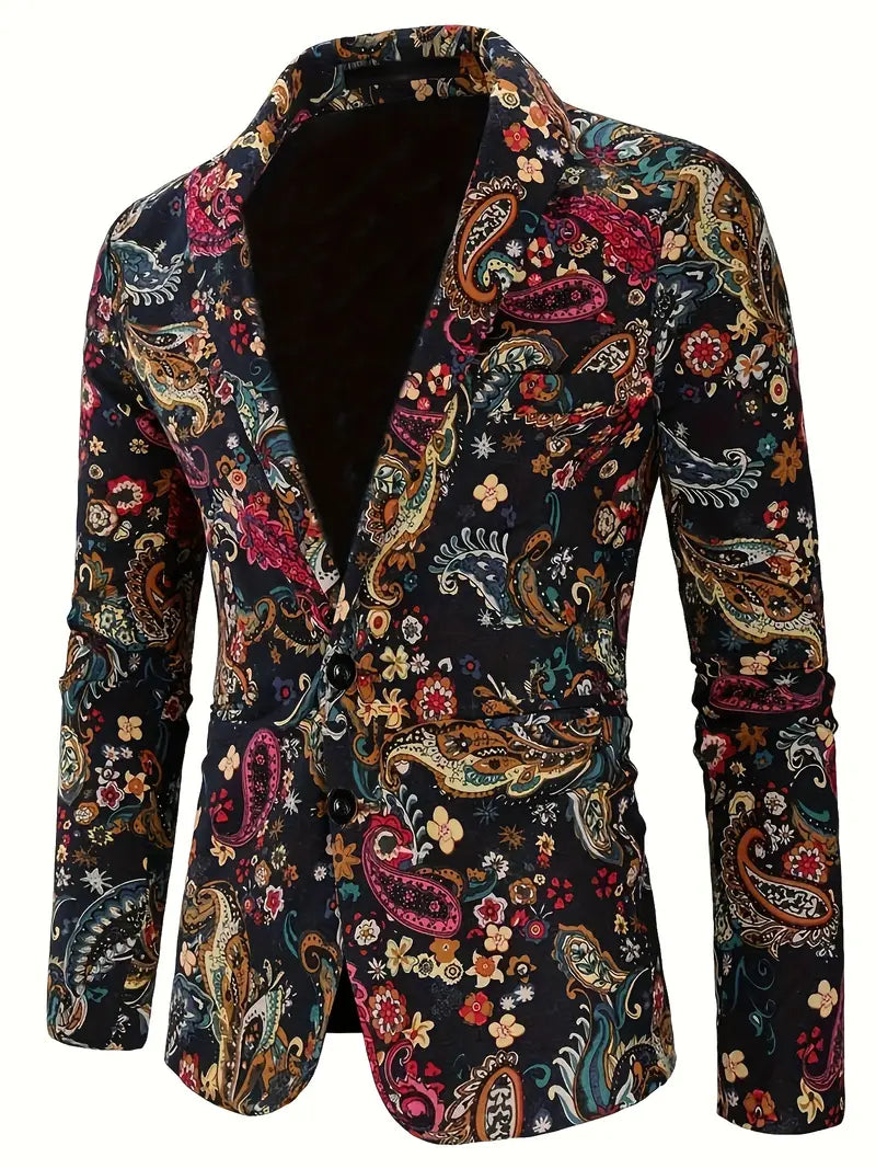 Costume Coloré Carnaval pour Hommes - Costume Deux Pièces Slim Fit avec Pantalon pour Fêtes et Carnaval