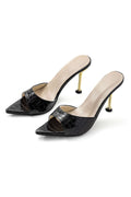 Isabelle Luxe Talons Mules en Crocodile Noir Embossé allient élégance