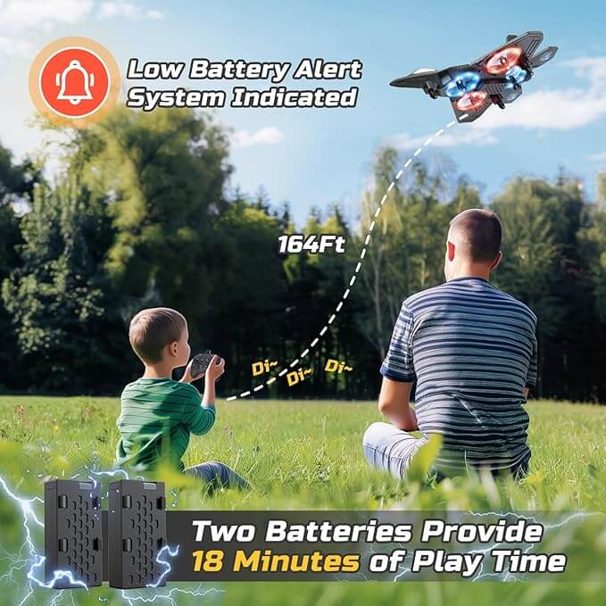 Avion Télécommandé LED pour Enfants 6-12 Ans