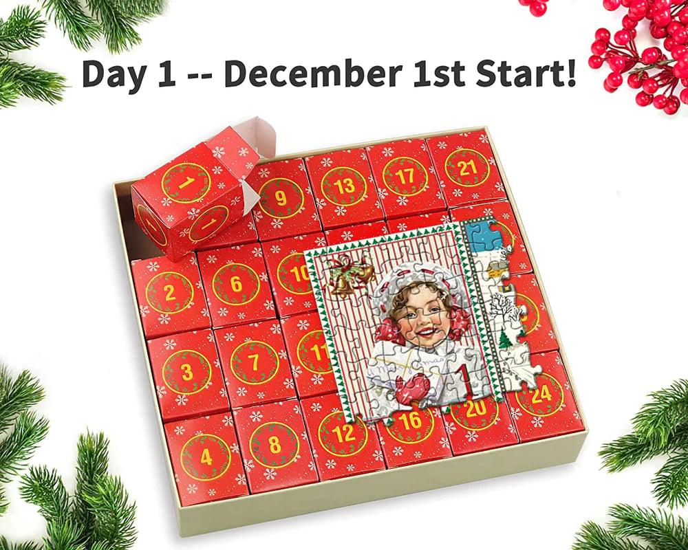 PuzzleJoy Calendrier de l'Avent Puzzle | Unique puzzle de 1000 pièces pour le plaisir quotidien !