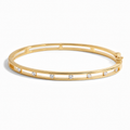Veluna – Bracelet Jonc en Cristal Flottant Doré pour Femmes