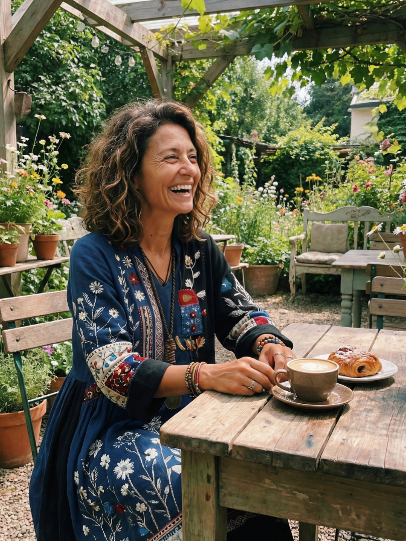 Alix | Robe midi à manches longues avec panneaux brodés