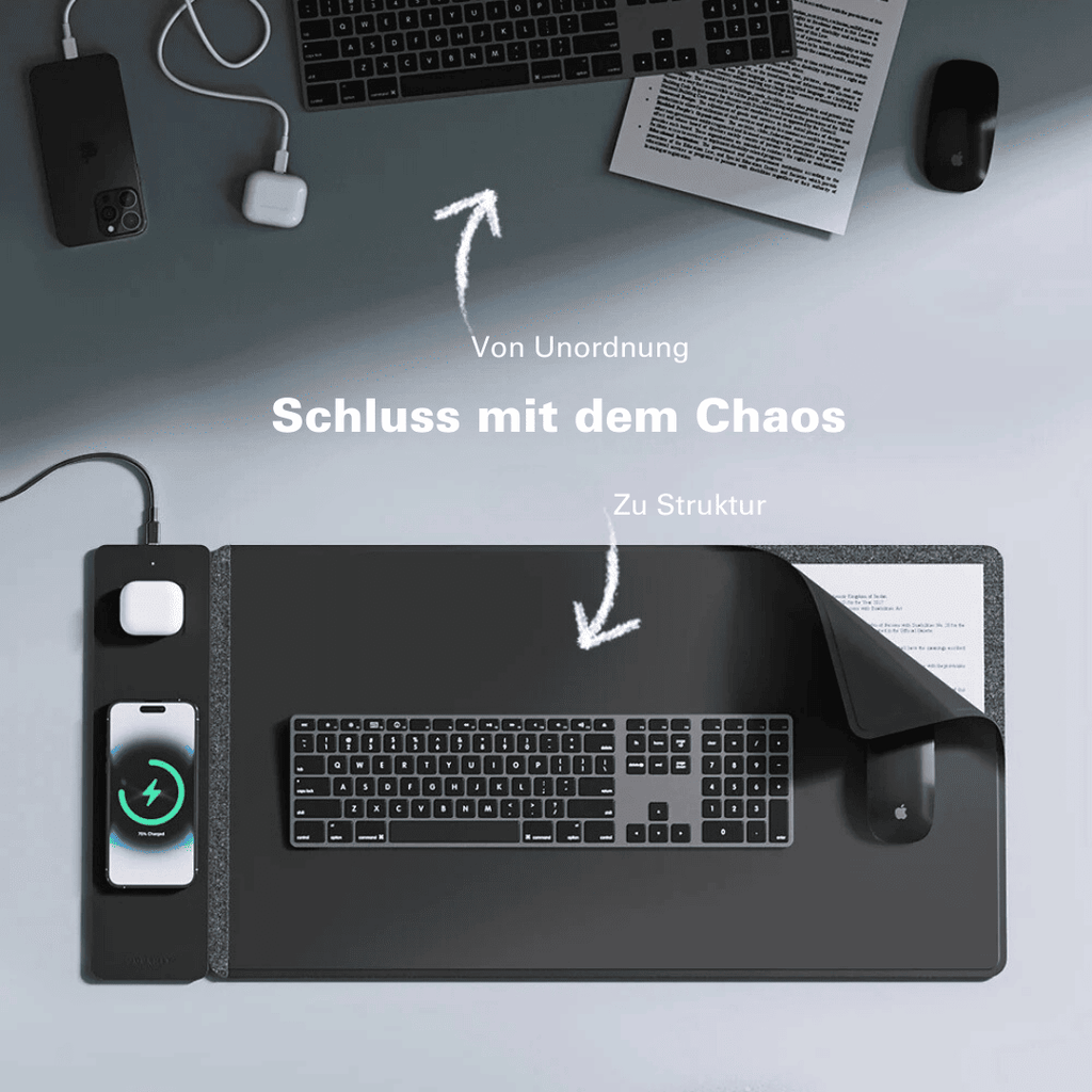 MagCharge Tapis de Souris Sans Fil Magnétique 3-en-1 | charger, travailler et briller