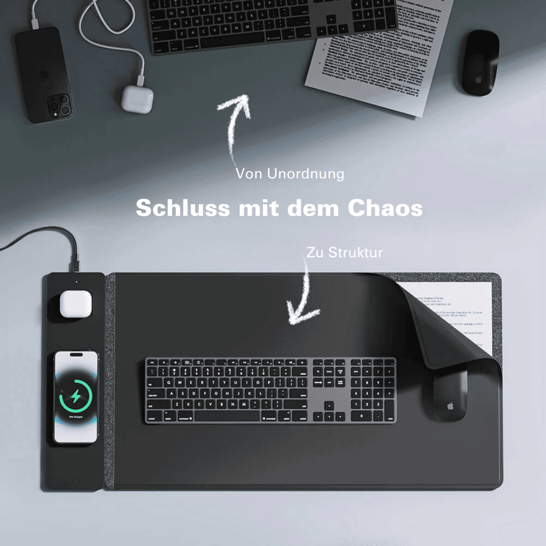 MagCharge Tapis de Souris Sans Fil Magnétique 3-en-1 | charger, travailler et briller