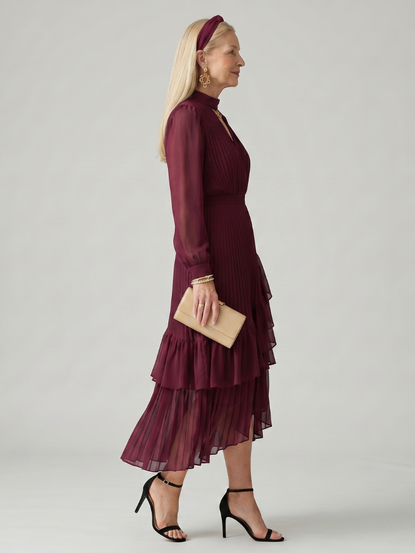 Aris | Robe Midi à Drapé Fluide